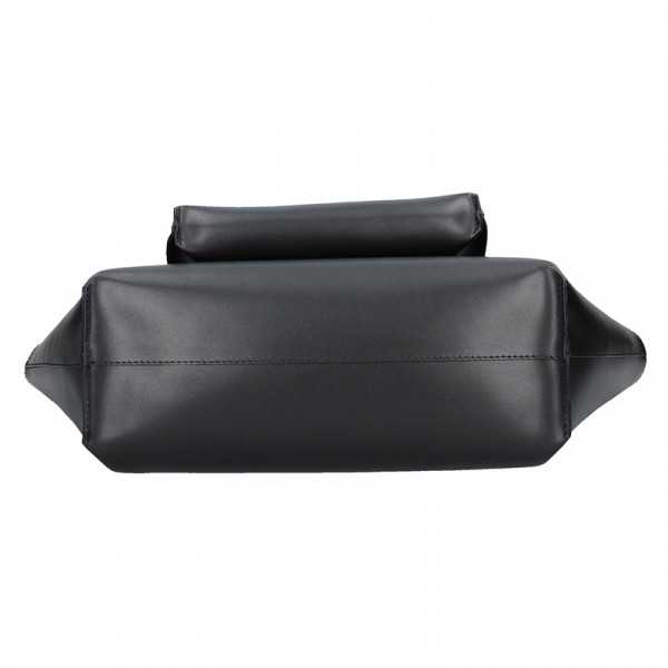 Dámska kožená kabelka Facebag 2v1 - čierna