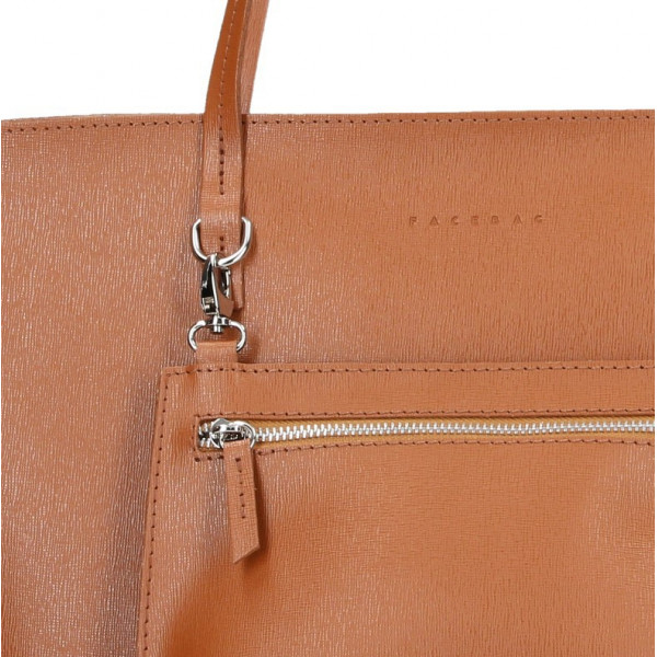 Dámska kožená kabelka Facebag 2v1 - hnedá