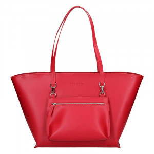 Dámska kožená kabelka Facebag 2v1 - červená