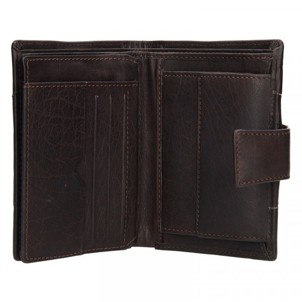 Pánska kožená peňaženka Lagen Conor - tmavo hnedá