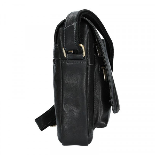 Pánska kožená taška cez rameno SendiDesign CT704 - čierna