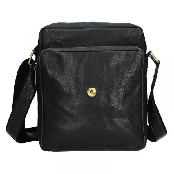 Pánska kožená taška cez rameno SendiDesign CT702 - čierna