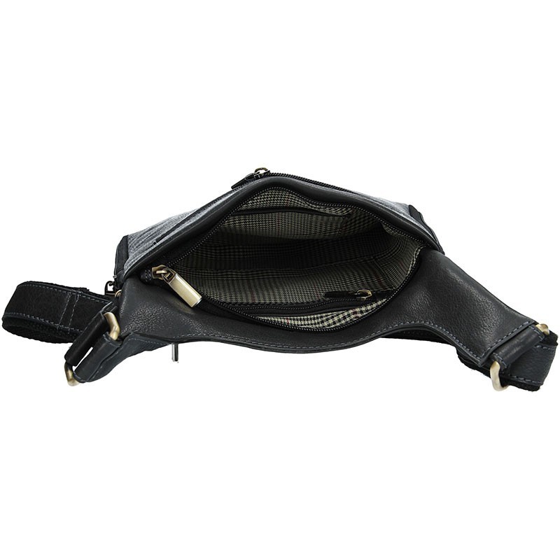 Pánska kožená taška cez rameno SendiDesign CT705 - čierna.