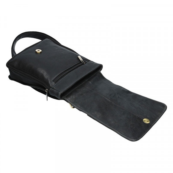 Pánska kožená taška cez rameno SendiDesign CT707 - čierna