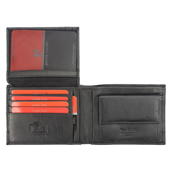 Pánska kožená peňaženka Pierre Cardin Roger - čierno-modrá