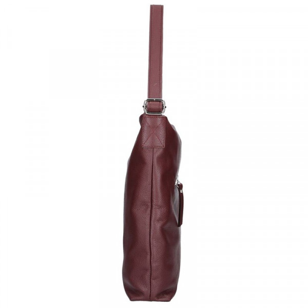 Dámska kožená kabelka Facebag Milen - vínová