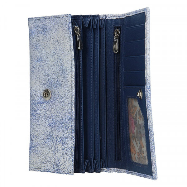 Dámska kožená peňaženka DD Anekta Tarela - modro-biela