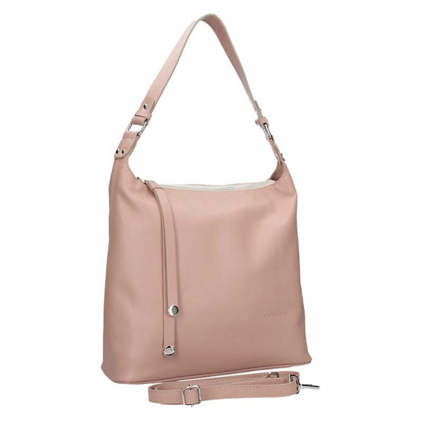 Dámska kožená kabelka Facebag Fionna - ružová
