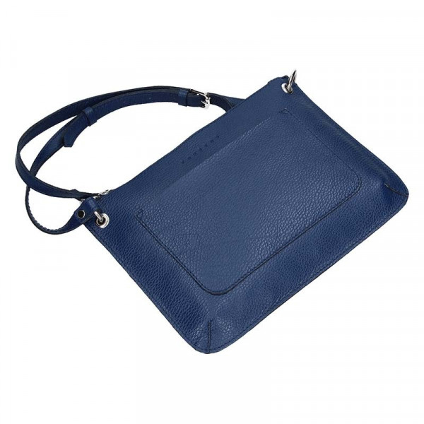 Trendy dámska kožená crossbody kabelka Facebag Nicol - modrá