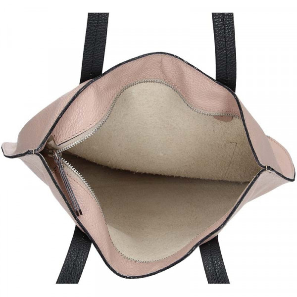 Dámska kožená kabelka Facebag Greta - svetlo ružová