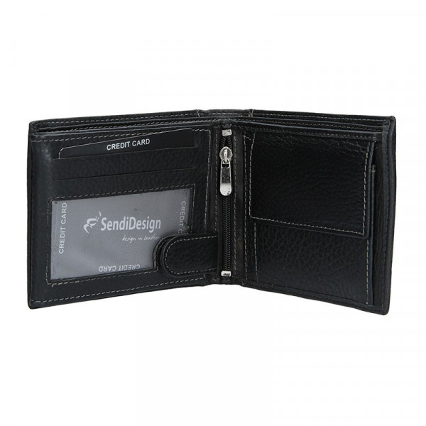 Pánska kožená peňaženka SendiDesign 5503 FH - čierna