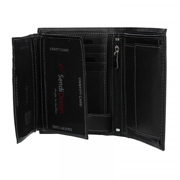 Pánska kožená peňaženka SendiDesign 5602 (P) VT - čierna