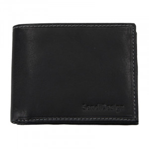 Pánska kožená peňaženka SendiDesign 6001 (P) VT - čierna