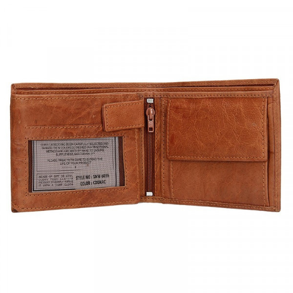 Pánska kožená peňaženka SendiDesign SNW6856 - svetlo hnedá