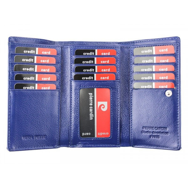 Dámska kožená peňaženka Pierre Cardin Monique - modrá
