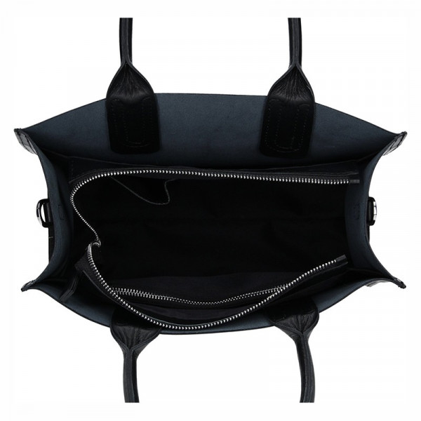 Dámska kožená kabelka Facebag Monarchy - čierna
