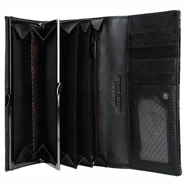 Dámska kožená peňaženka Lorenti Alva - čierno-zelená