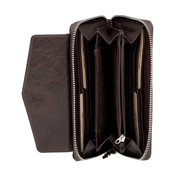 Dámska kožená peňaženka Lagen Lena - tmavo hnedá