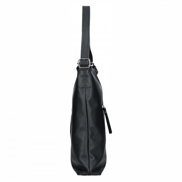 Dámska kožená kabelka Facebag Milen - čierna