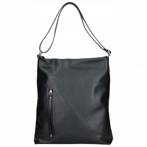 Dámska kožená kabelka Facebag Milen - čierna hladká