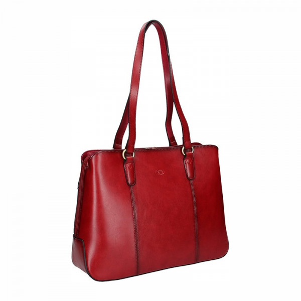 Elegantná dámska kožená kabelka Katana Paloma - tmavo červená
