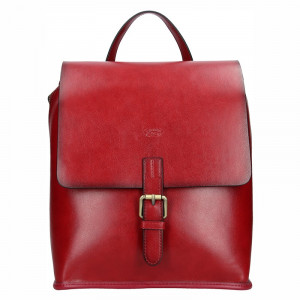 Elegantní dámský kožený batoh Katana Petra - tmavě červená