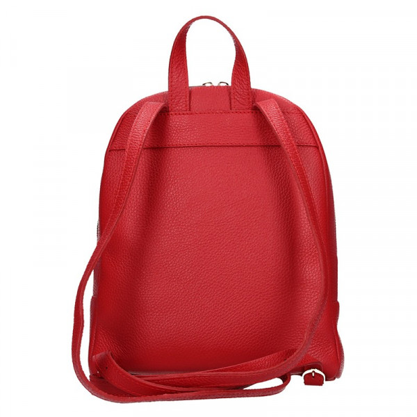 Dámsky kožený batoh Facebag Paloma - červená
