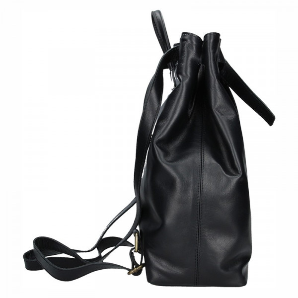 Dámsky kožený batoh Facebag Elma - čierna