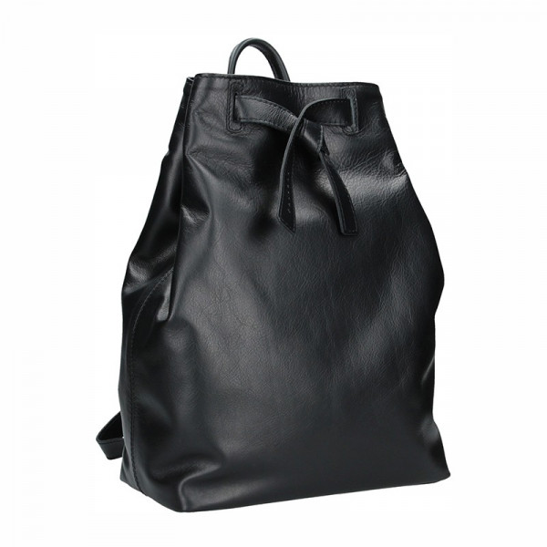 Dámsky kožený batoh Facebag Elma - čierna