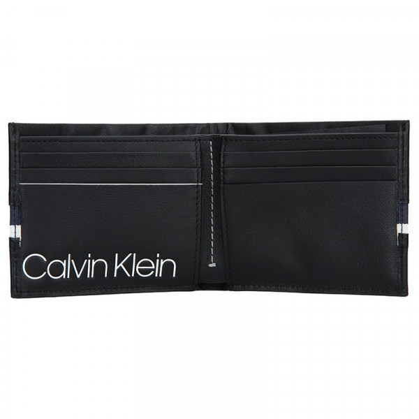 Pánska kožená slim peňaženka Calvin Klein Alf - čierno-modrá