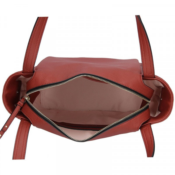 Dámska kabelka Calvin Klein Ilon - hnedo červená