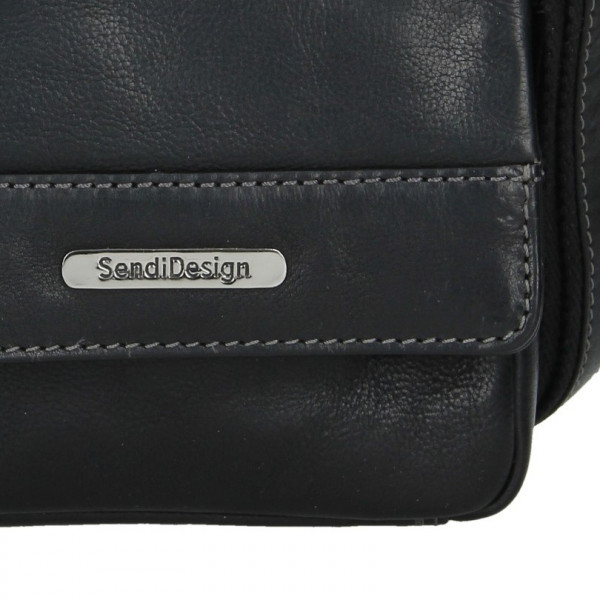 Pánska kožená taška cez rameno SendiDesign Morell - čierna