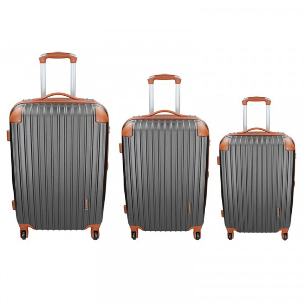 Sada 3 cestovných kufrov MADISSON Apolena S, M, L - šedo-hnedá