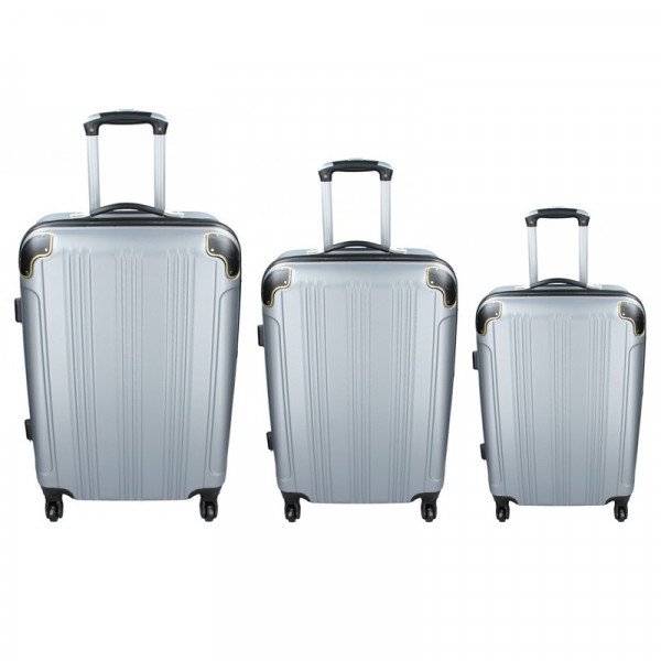 Sada 3 cestovných kufrov Madisson Michaela S, M, L - strieborná