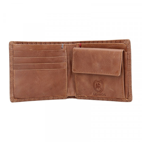 Kožená pánska peňaženka Lerros Jerom - hnedá