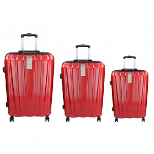Sada 3 cestovných kufrov Snowball Lada S, M, L - tmavo červená