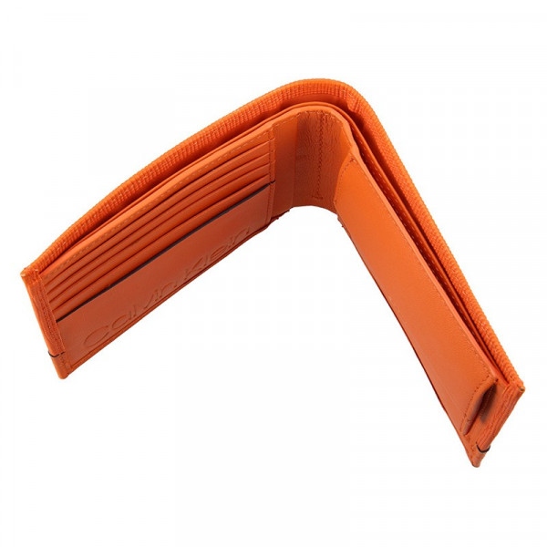 Pánska kožená peňaženka Calvin Klein Natah- oranžová