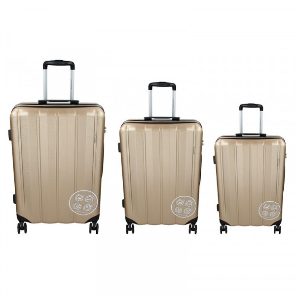 Sada 3 cestovných kufrov Marina Galanti Nova S, M, L - zlatá