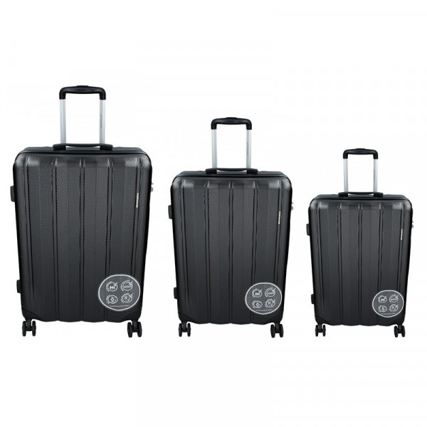 Sada 3 cestovných kufrov Marina Galanti Nova S, M, L - čierná