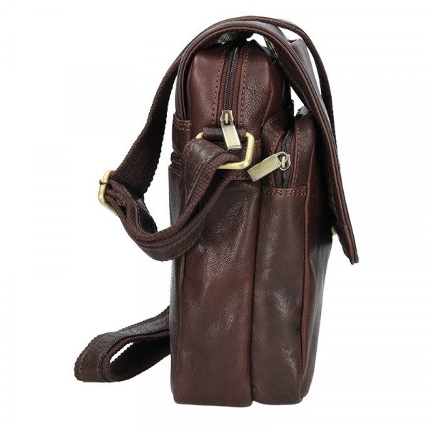Pánska kožená taška cez rameno SendiDesign Fergus - hnedá