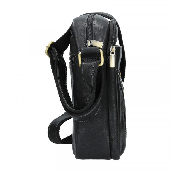 Pánska kožená taška cez rameno SendiDesign Curzio - čierna