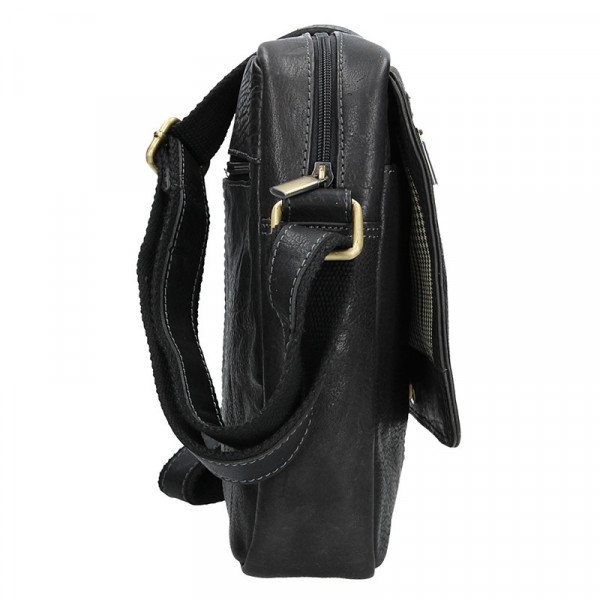 Pánska kožená taška cez rameno SendiDesign Druso - čierná