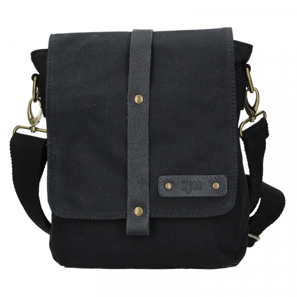 Pánská kožená taška 2JUS Stone 3 - černá