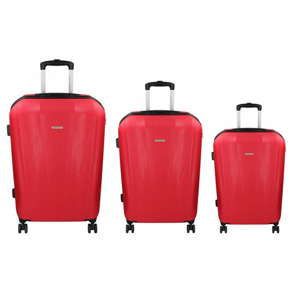 Sada 3 cestovných kufrov Marina Galanti Fuerta S, M, L - červená