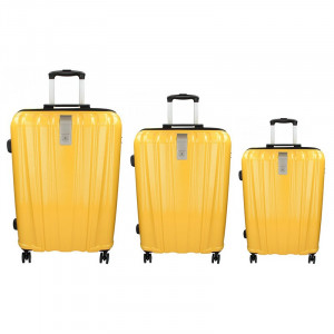 Sada 3 cestovných kufrov Snowball Lada S, M, L - žltá