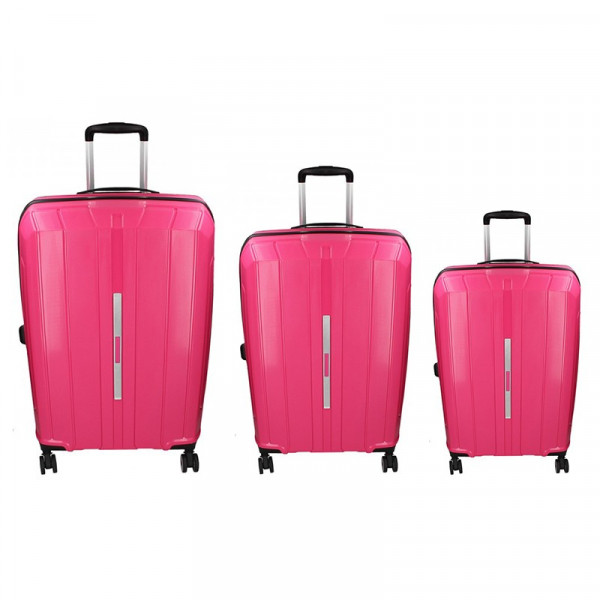 Sada 3 cestovných kufrov Snowball Barcelona S, M, L - ružová