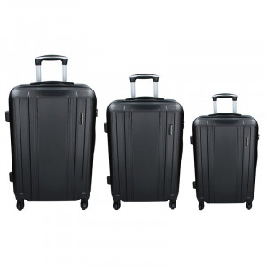 Sada 3 cestovných kufrov Madisson Rollma S, M, L - čierná