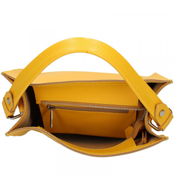 Dámska kožená kabelka Facebag Ange - žltá