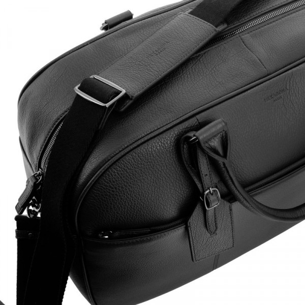 Elegantná kožená cestovná taška Hexagona Pierre - čierna