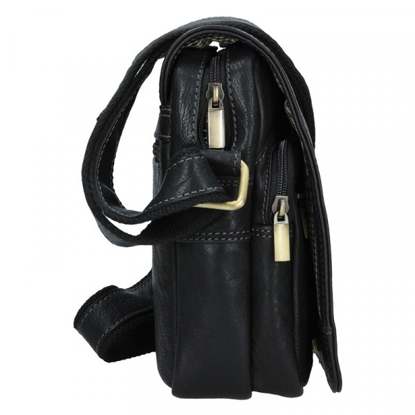 Pánska kožená taška cez rameno SendiDesign Corrado - čierna